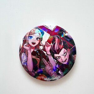 DanganRonpa Gundham Tanaka and Sonia Nevermind Mixx Garden Button Holo Badge